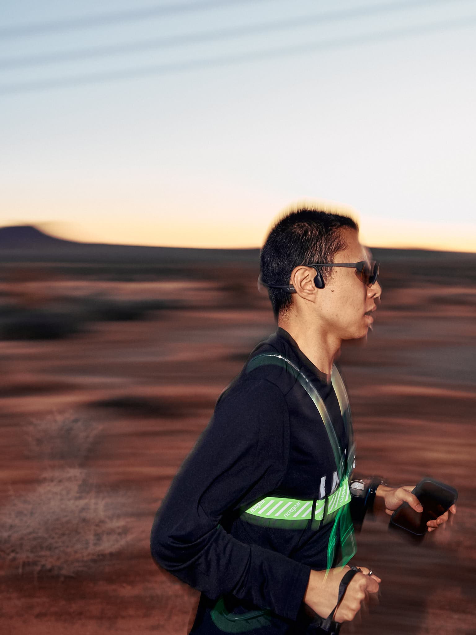 Runner Nash during an endurance relay leg of The Speed Project.