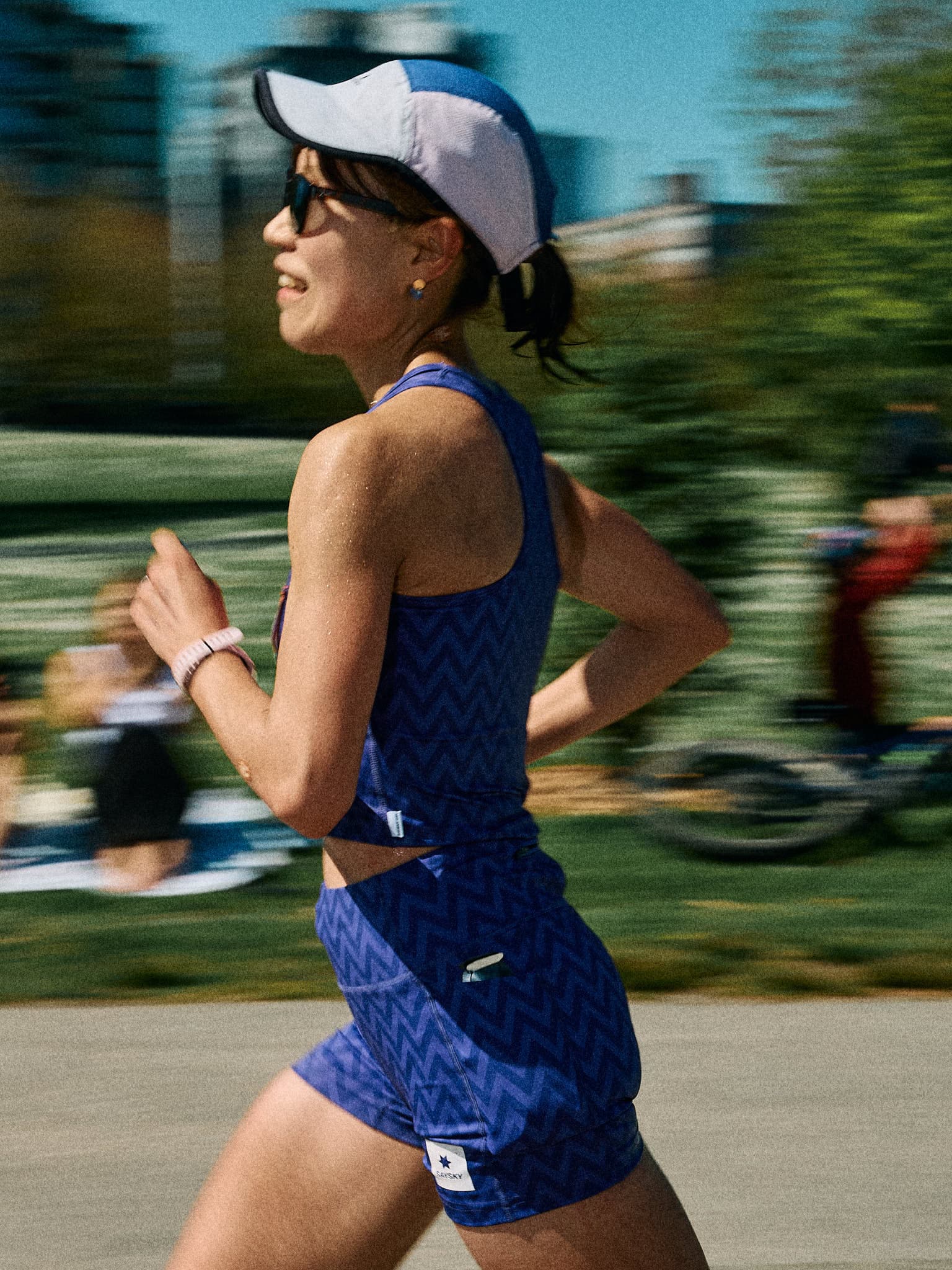 Marathoner Abe running during the Vancouver Marathon.