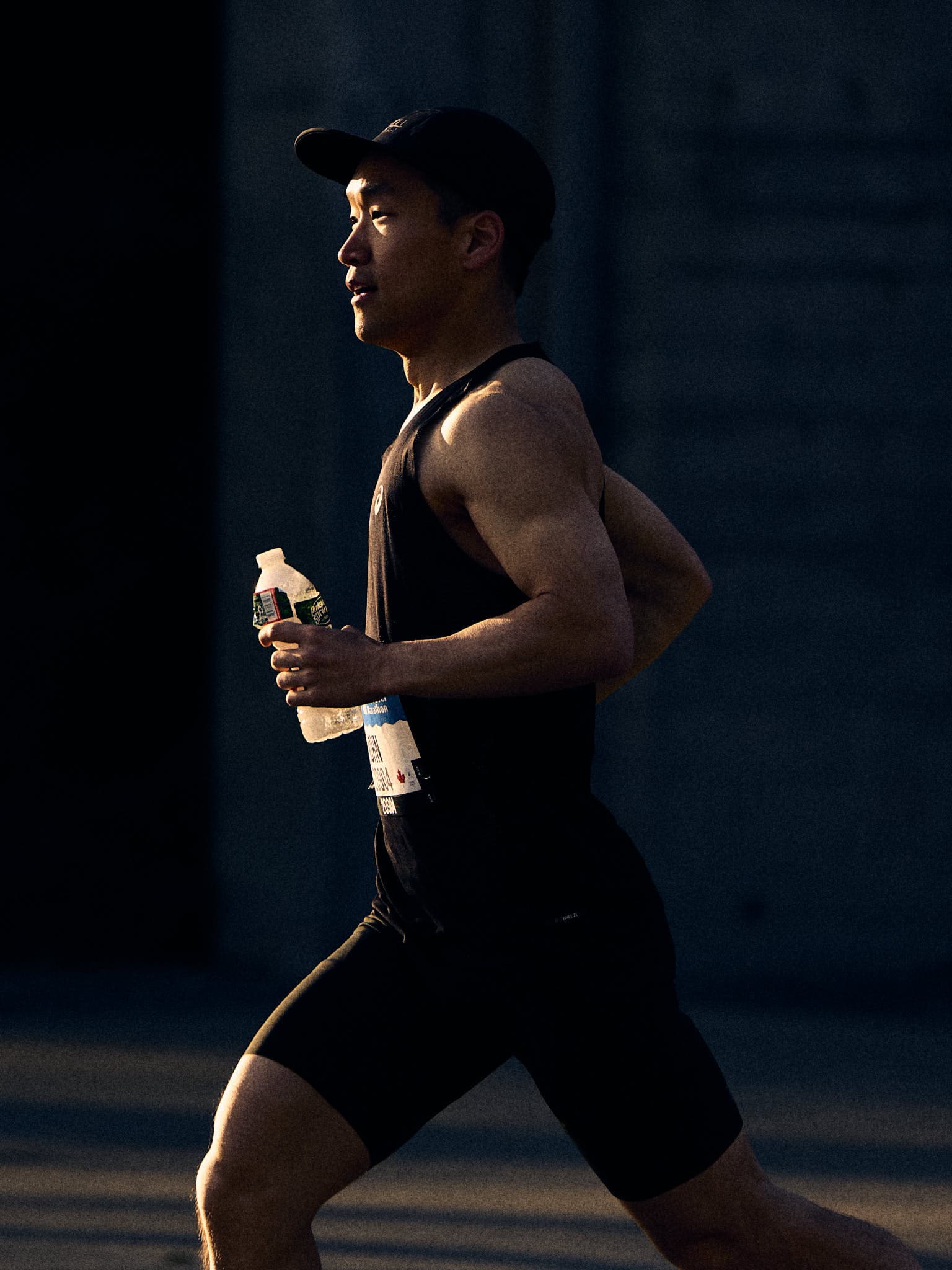 Marathoner John in stride at the Vancouver Marathon.